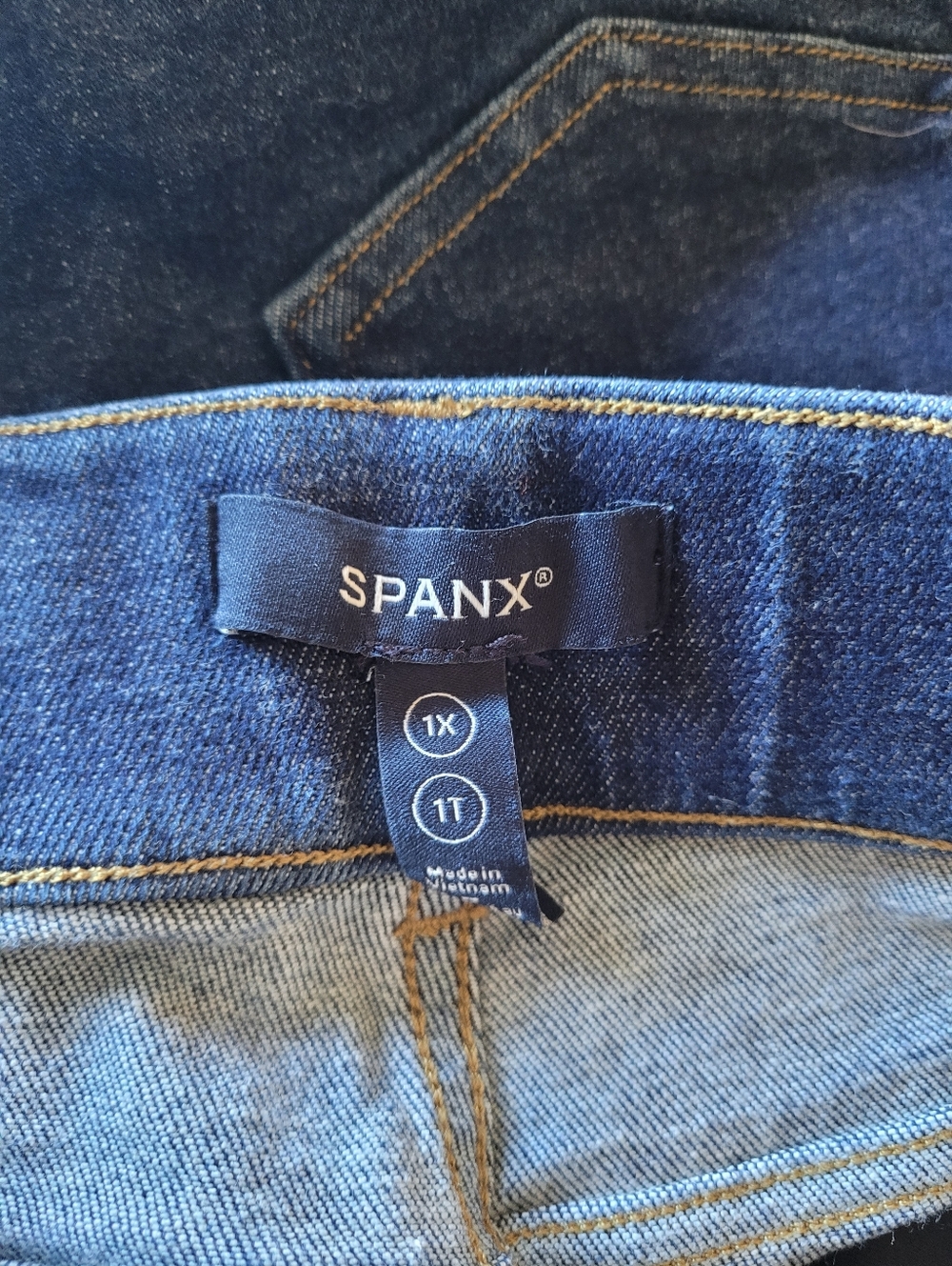 SPANXshape EveryWear™ Pull-On High Waist Wide Leg Jeans in a dark indigo wash 1X - Picture 2 of 6